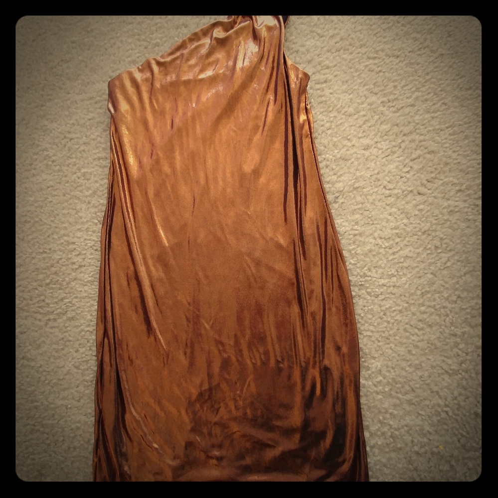 One shouldered club mini dress